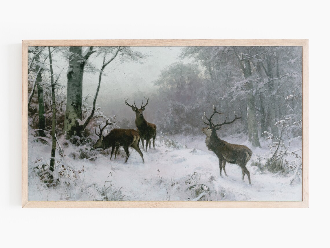 Vintage Christmas Landscapes Art Print, Holiday Decor - Image 3