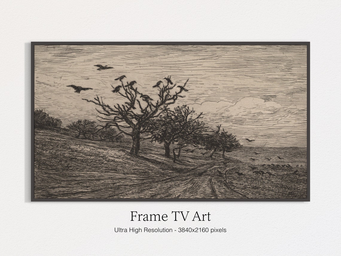 Halloween Crows Dead Trees Art Print