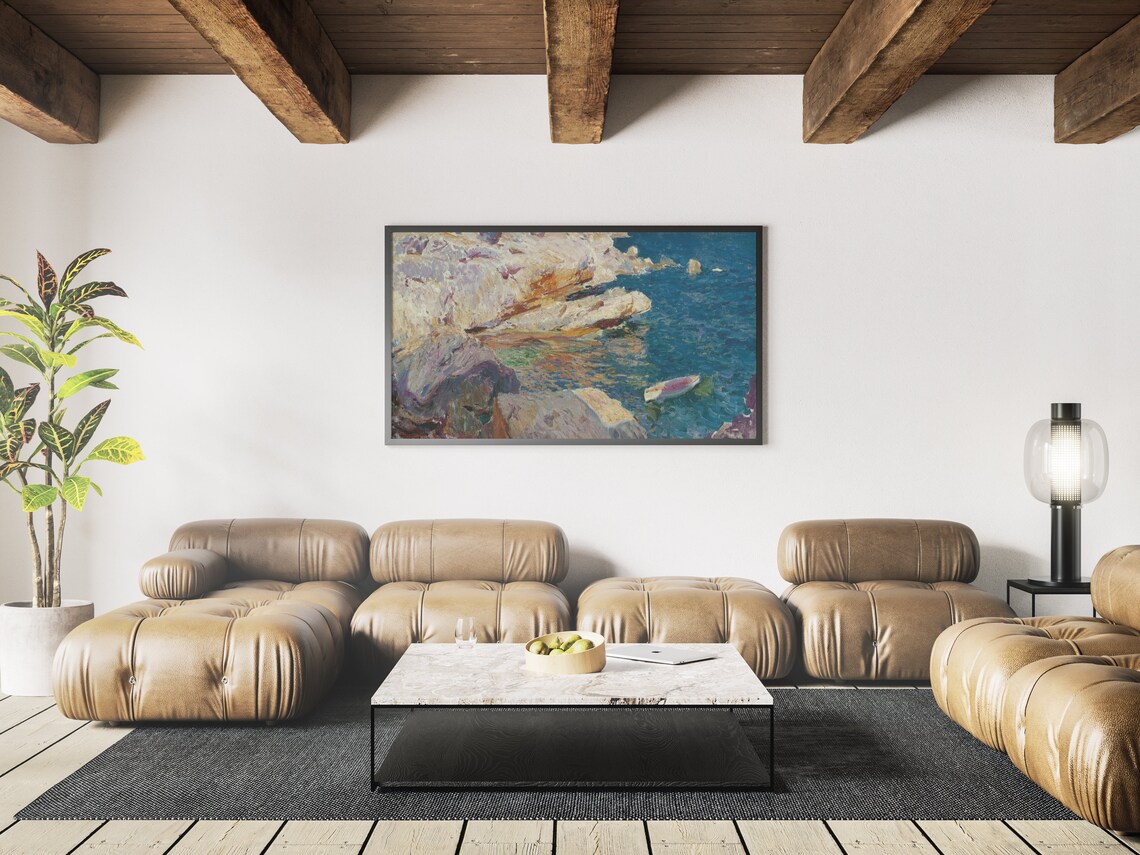 Summer Beach Vintage Painting TV Art Print - Image 3