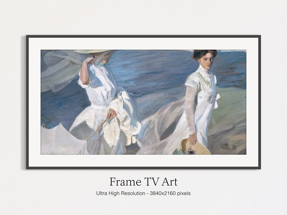 Women On A Beach Romantic Summer Art Print - Image 4