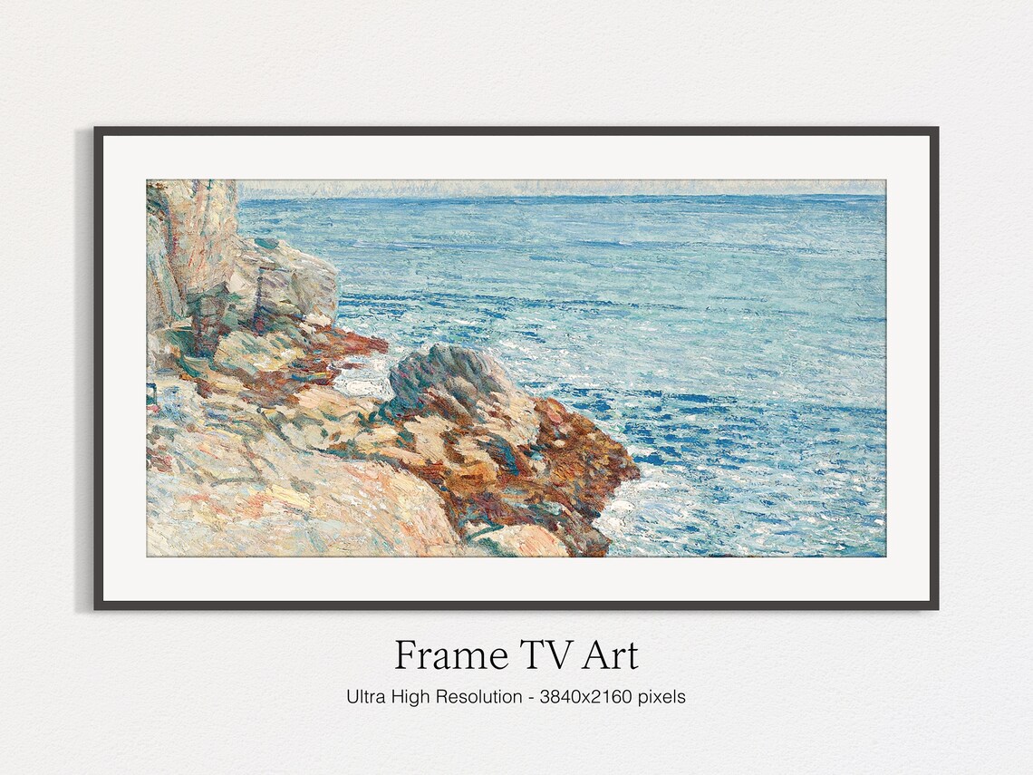 Classic Summer Seaside Scenery, Impressionist Art Print - Image 4
