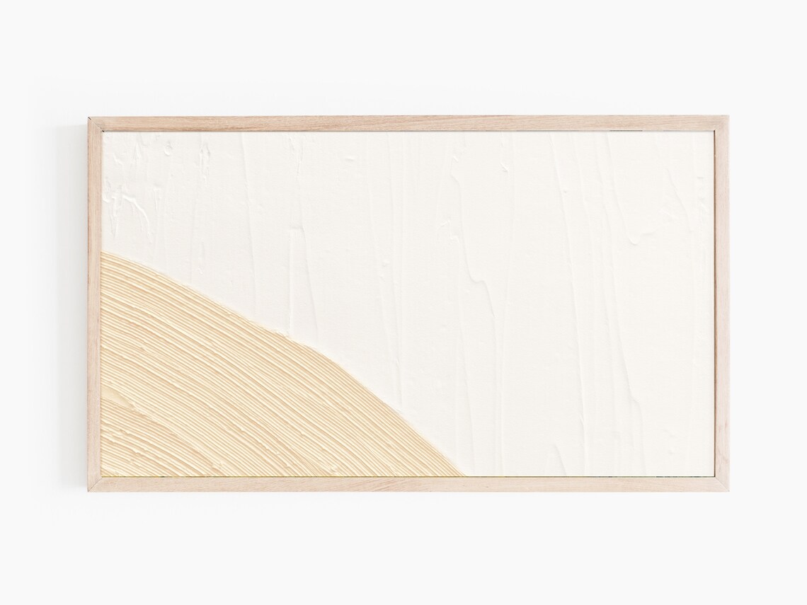 Beige Sand White Abstract Modern Texture Art Print