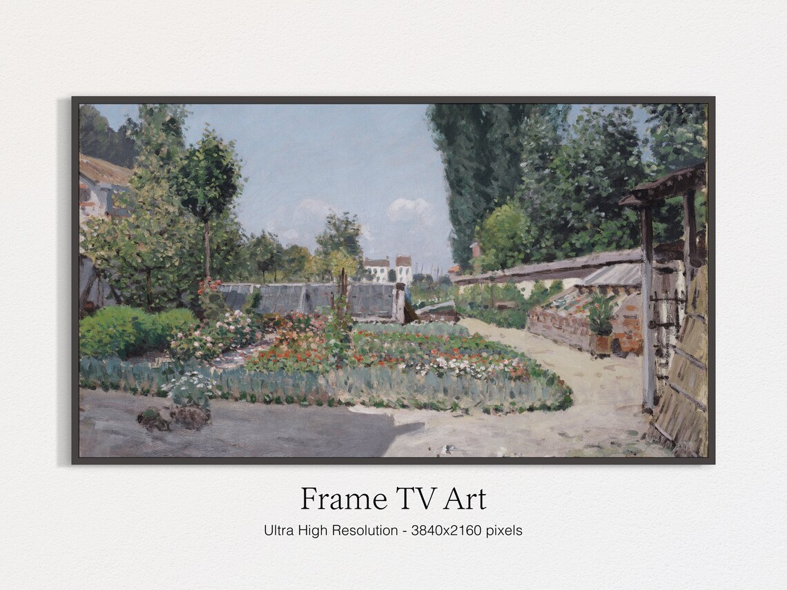 Impressionist Summer Flower Garden Nursery Vintage Garden Print