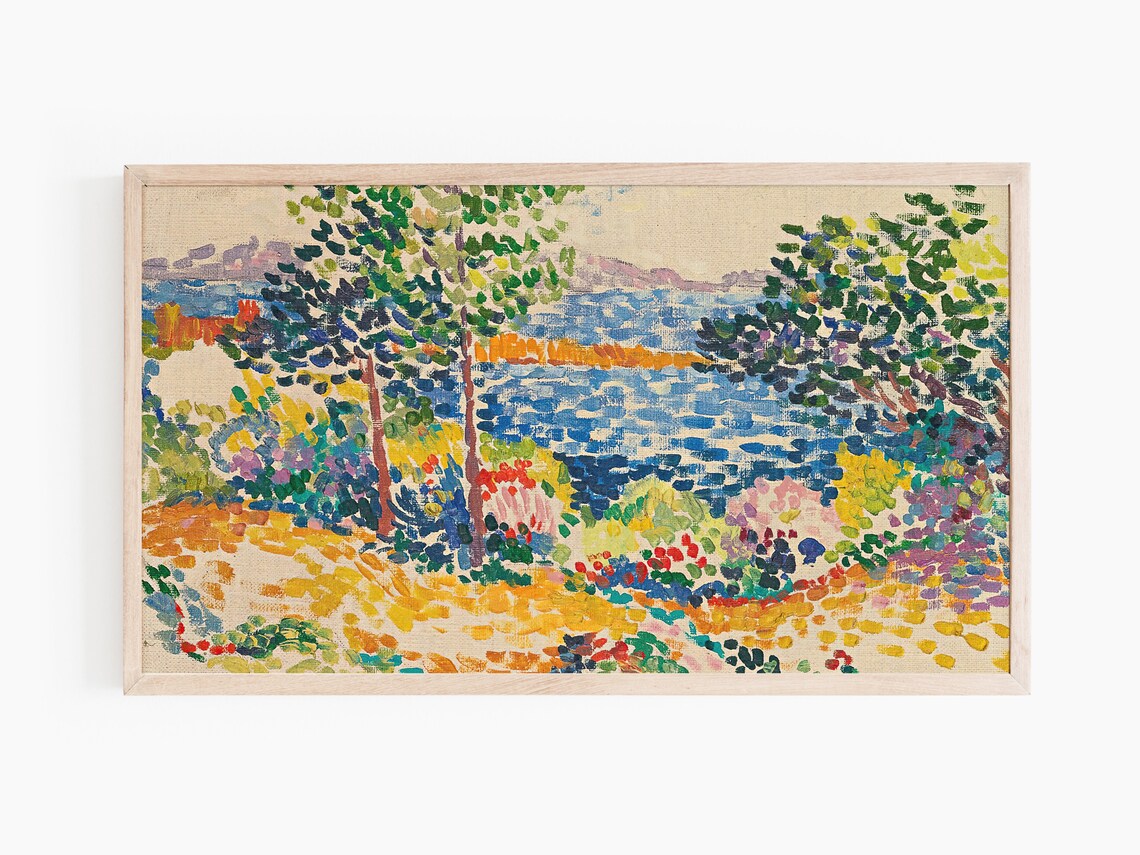 Mediterranean Scenery Abstract Oil Painting Art Print - Image 3