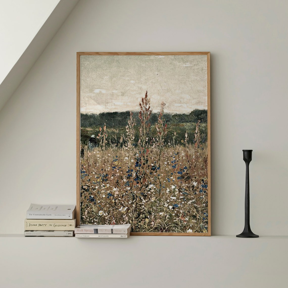 Wildflower Meadow Field Grasses Muted Vintage Botanical Art Print - Image 4