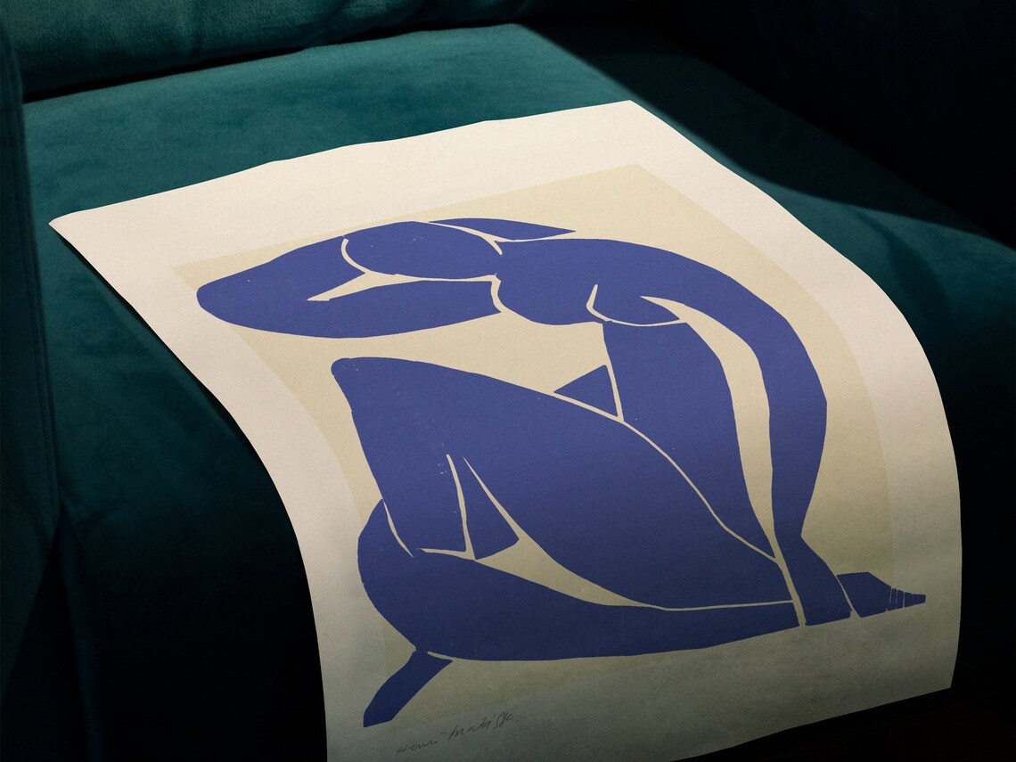 Blue Nude Artwork, Minimalist Modern Art Print - Image 4