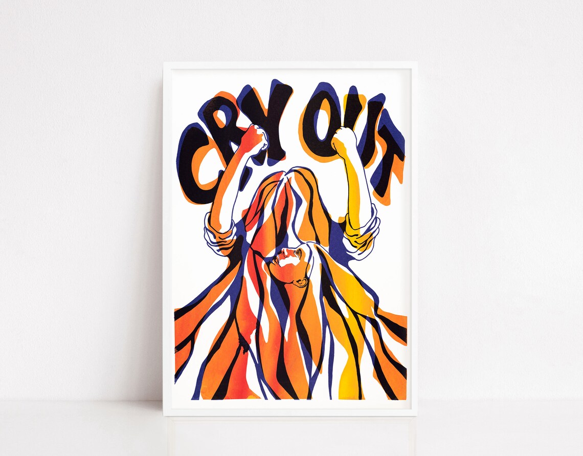 Cry Out Vintage Feminism Poster, The Future Is Female