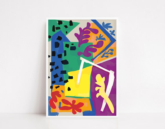 Cut Outs Multicolor Poster Henri Matisse Style Poster Papier Decoupes Poster Matisse Print Matisse Exhibition Poster