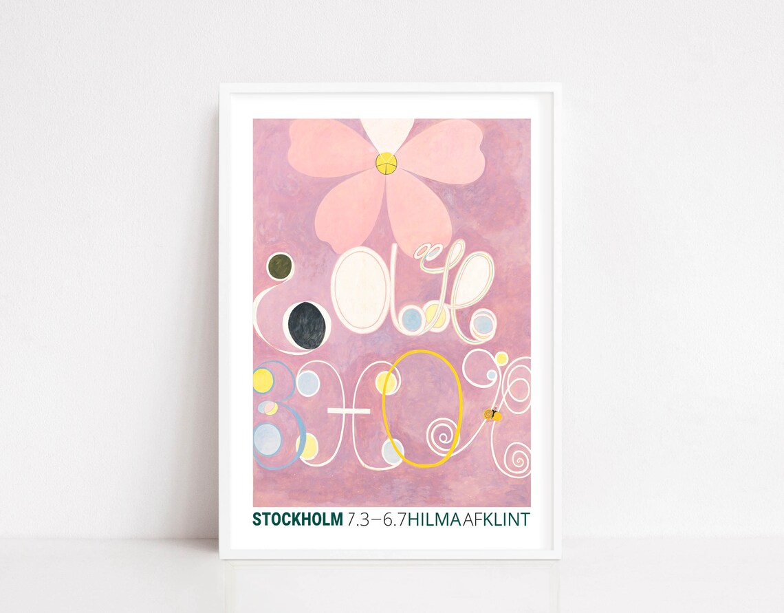 Hilma af Klint Pink Floral Abstract Stockholm Exhibition Art Poster