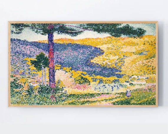 Samsung Frame Tv Art Henri Edmond Cross Colorful Abstract Watercolor Landscape Valley Impressionism Pointilism Impressionist Gallery