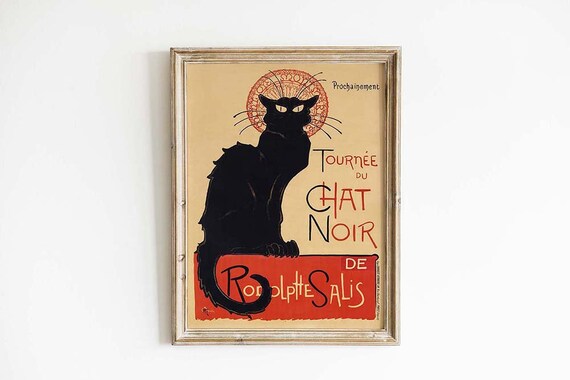 Tournee du Chat Noir Vintage Paris Cabaret Poster Black Cat Art