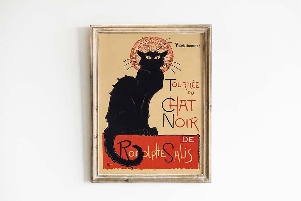 Tournee du Chat Noir Vintage Paris Cabaret Poster Black Cat Art