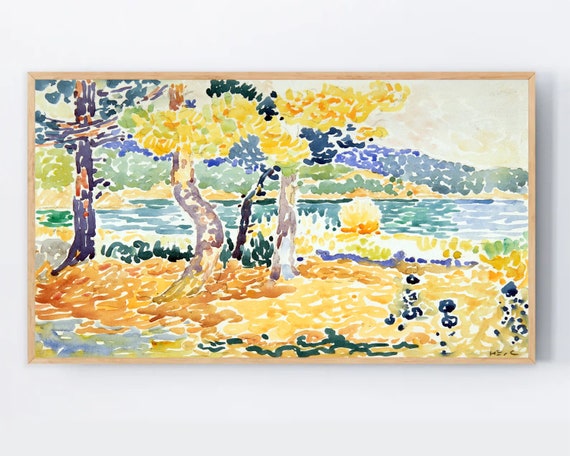 Samsung Frame Tv Art Vibrant Watercolor Painting Famous Impressionist Colorful Paint Abstract Print