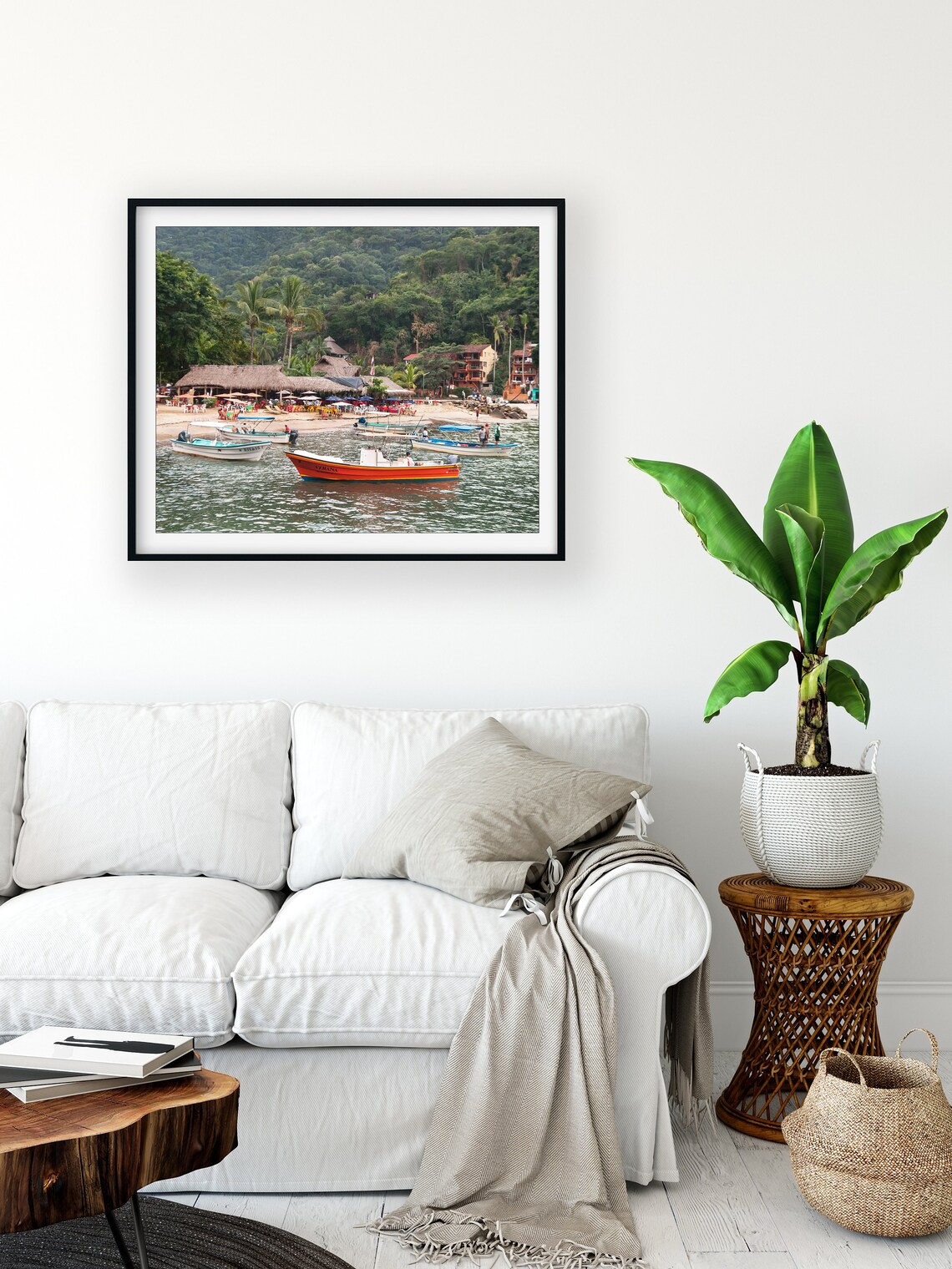 Tropical Fishing Boats Beach Village Colorful Harbor Photo Poster - Image 3