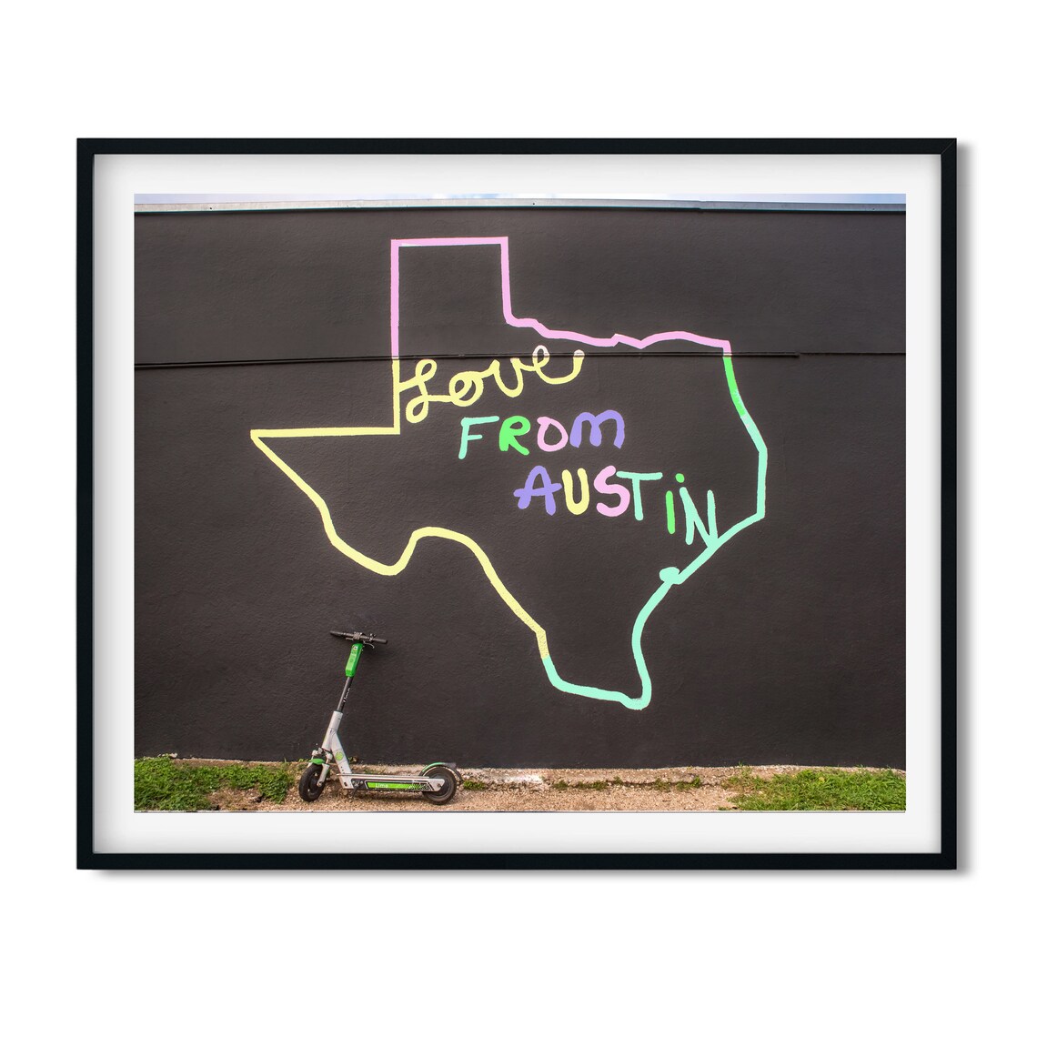 Love From Austin Texas Neon State Outline Mural Photography Poster - Image 2