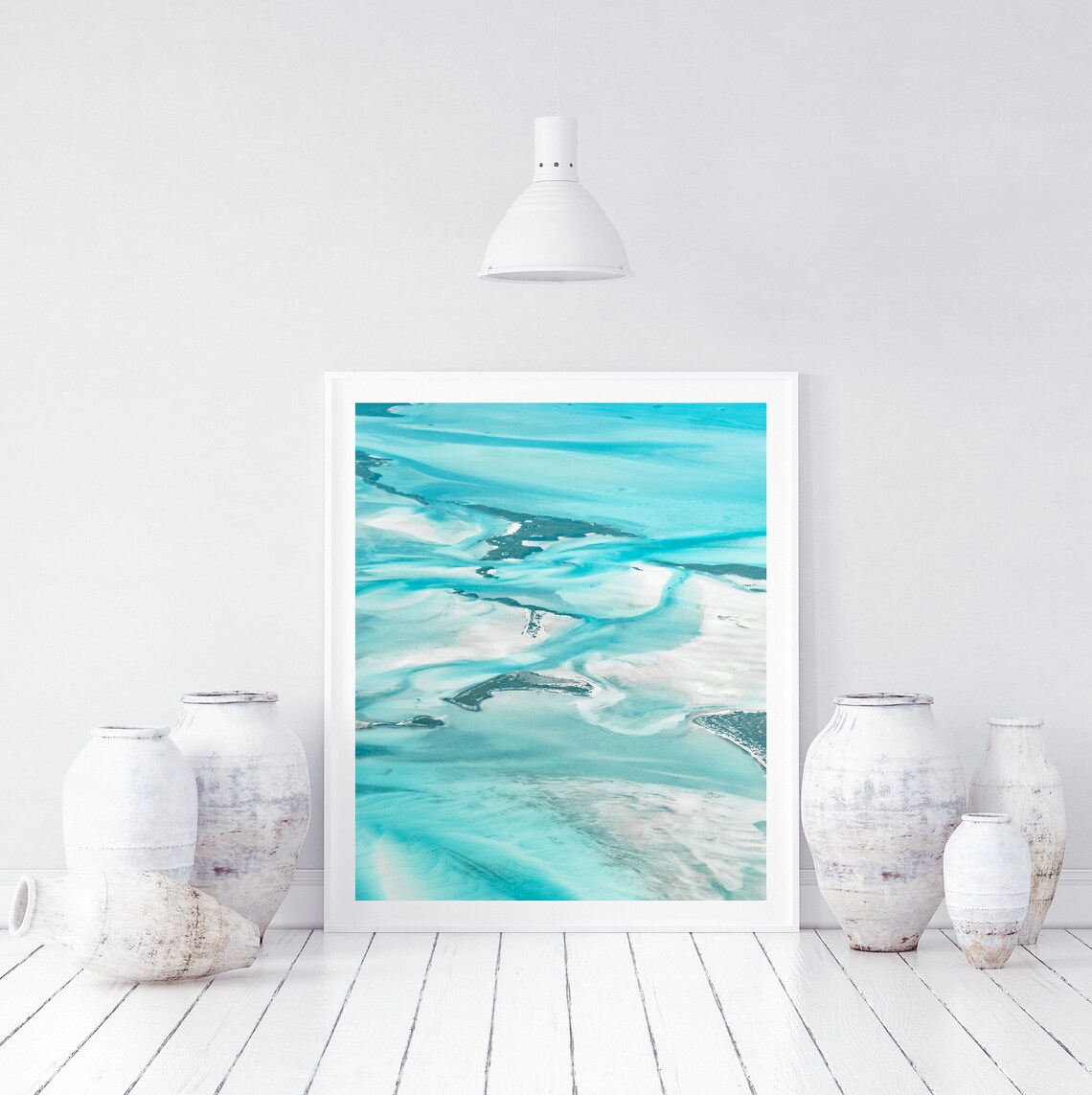 Aerial Beach Photography Travel Poster, Bahamas - Image 3