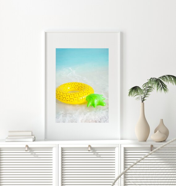 Pineapple Print Fruit Wall Art Kitchen Decor Tropical Large Poster Beach Modern Minimalist Kids Decor