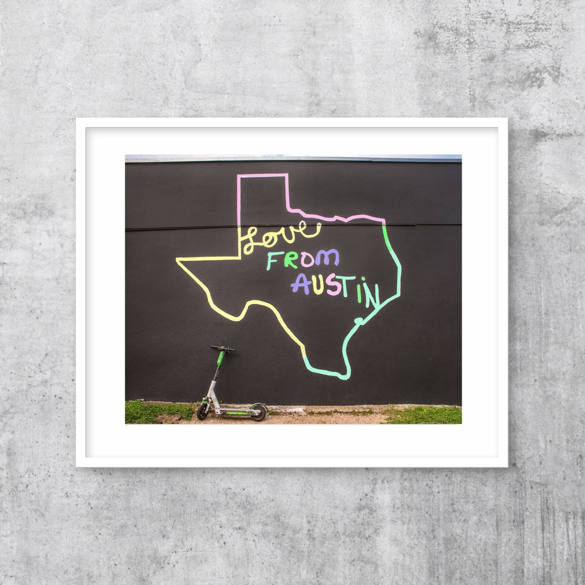 Love From Austin Texas Neon State Outline Mural Photography Poster - Image 3