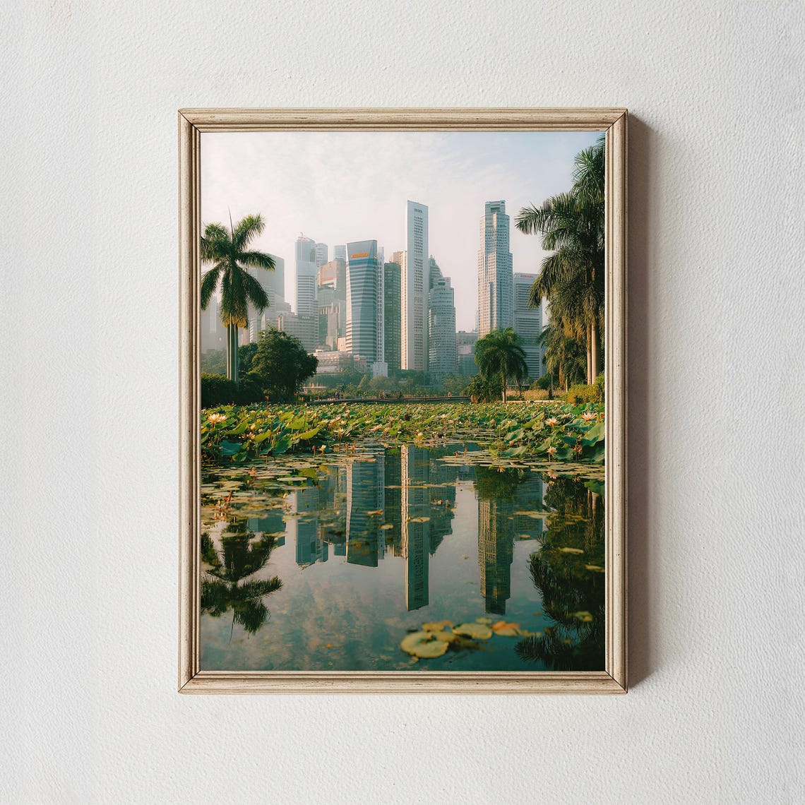 Singapore Skyline Print Marina Bay Reflection Photography