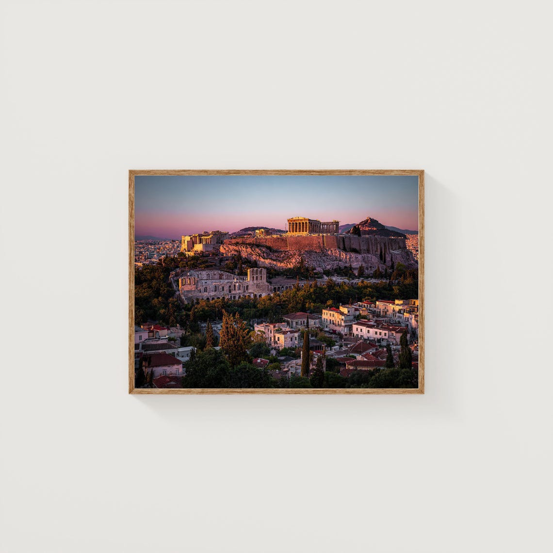 Athens Acropolis Parthenon Sunset Golden Hour Greece Photo Wall Art