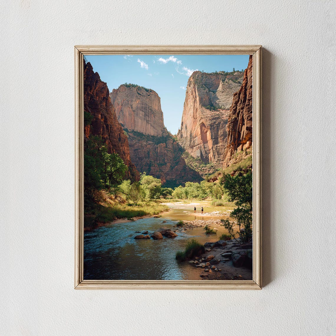 Zion Canyon Red Rock Cliffs River Valley Nature Landscape Poster