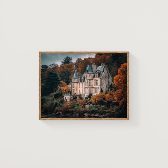 Loire Valley Castle Print French Chateau Autumn Landscape