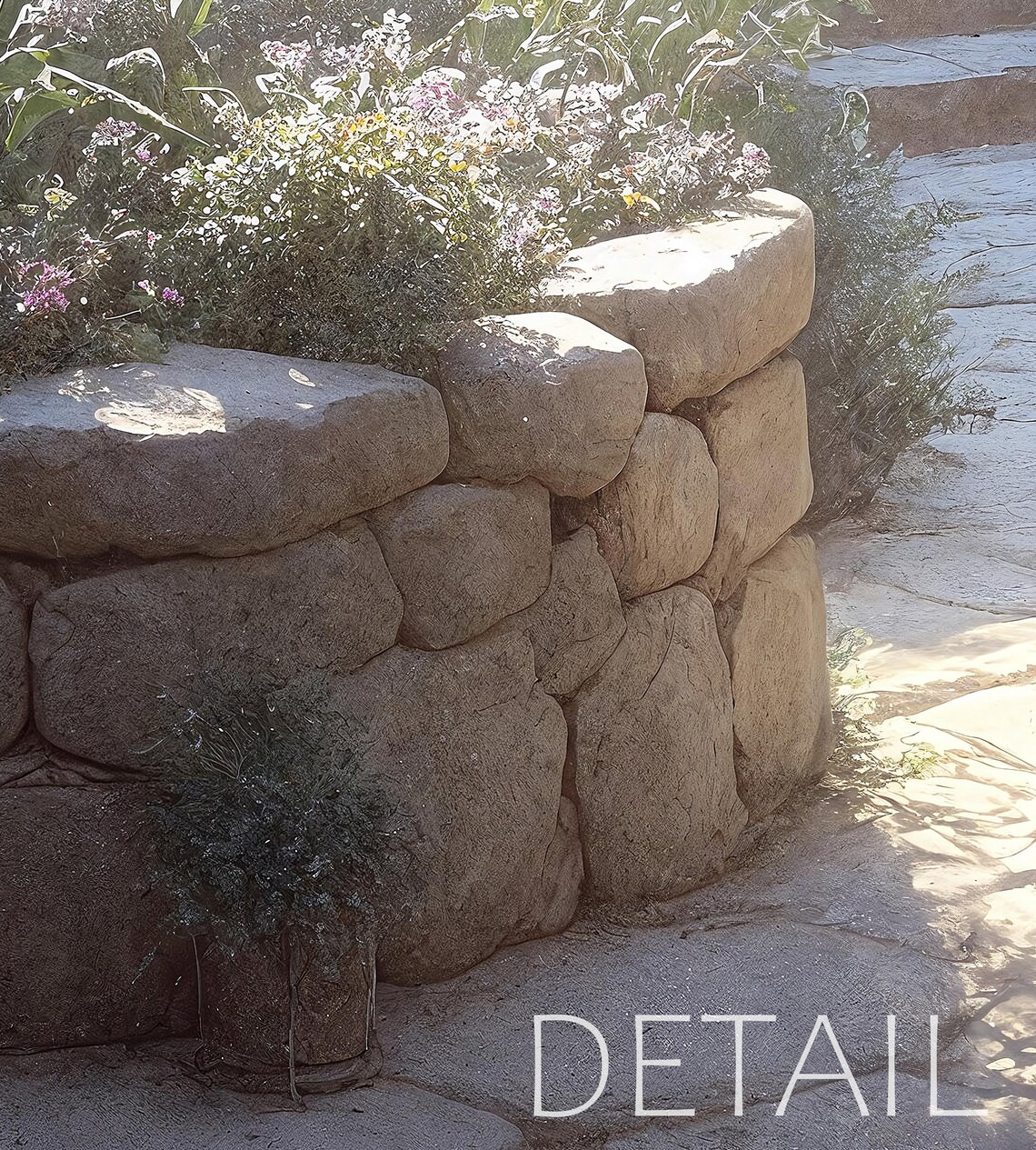 Marys Garden Virgin Mary Praying In Sunlit Stone Courtyard Catholic Poster - Image 4
