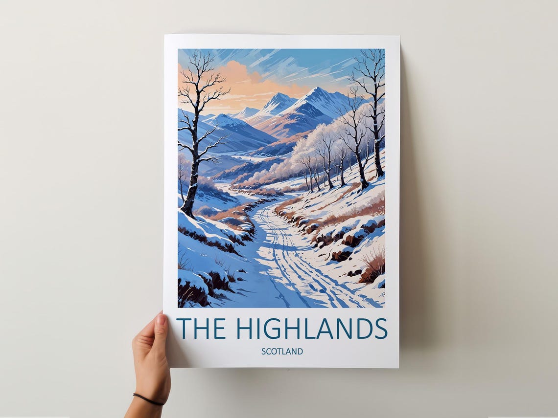 The Highlands Print Scottish Highlands Travel Print Scotland Poster Scottish Gifts Scotland Print Glencoe Print Travel Gift Highlands - Image 5