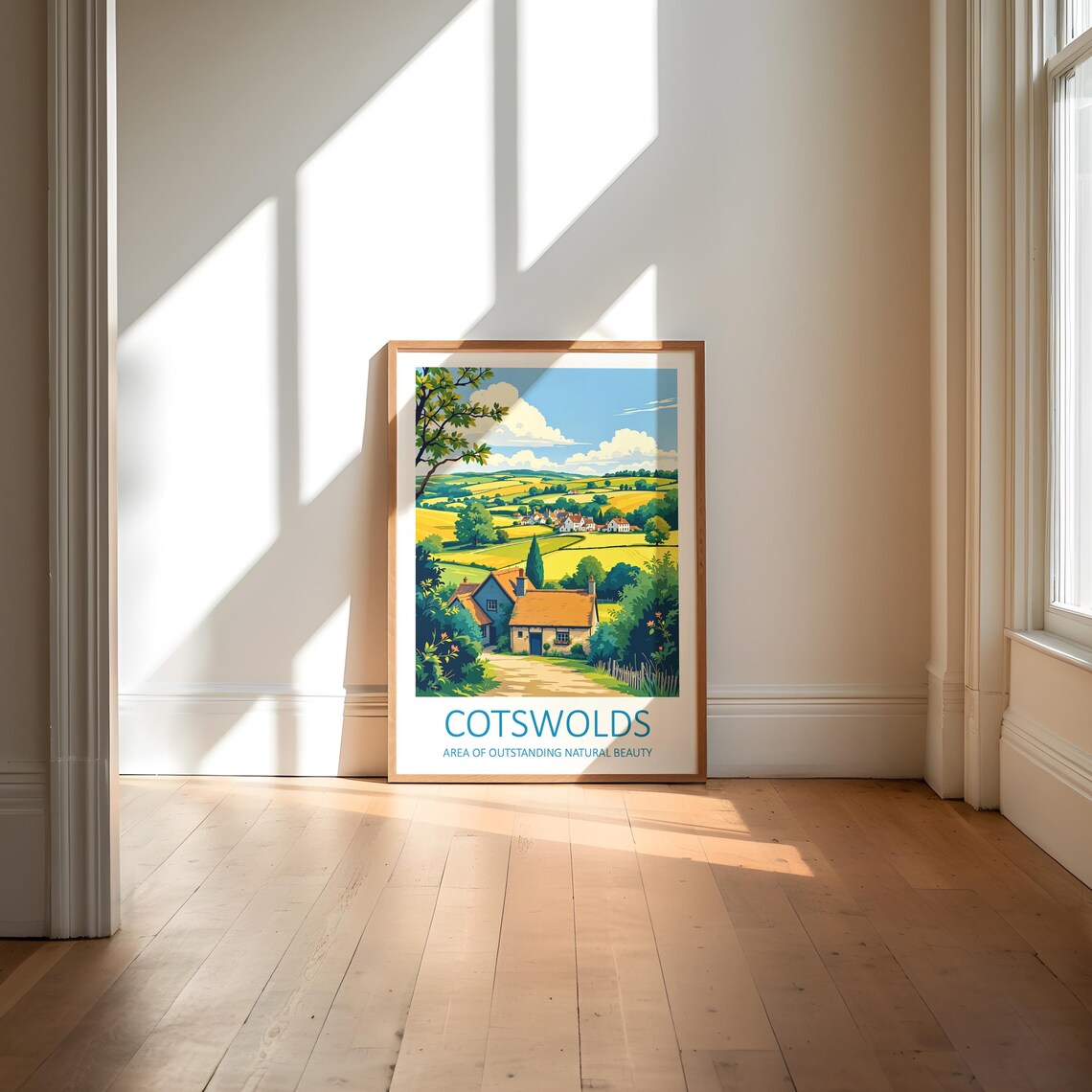 Cotswolds England Rolling Countryside Village and Stone Cottage Poster - Image 6