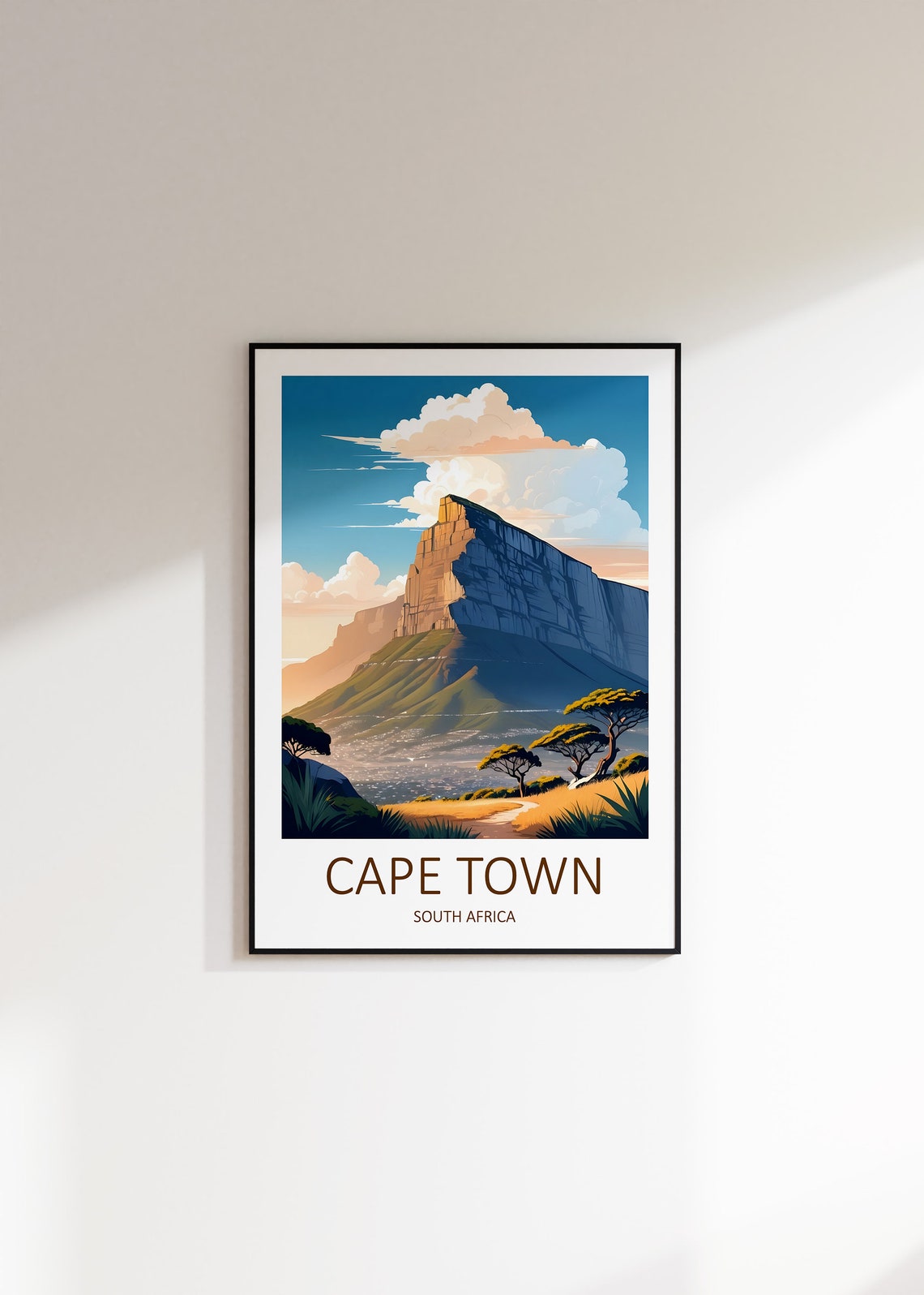 Cape Town Print South Africa Print Cape Town Poster South Africa Art Table Mountain Cape Town Travel Print Travel Gift Mountain Print - Image 3