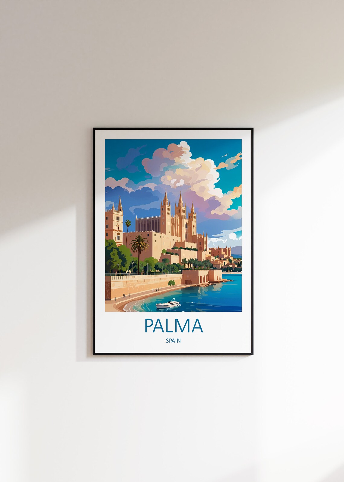 Palma Mallorca Spain Grand Cathedral Overlooking The Sea Poster - Image 4