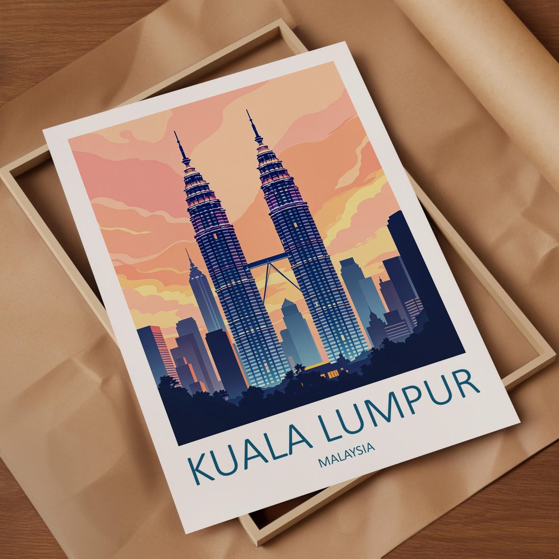 Kuala Lumpur Print Malaysia Travel Print Petronas Towers Kuala Lumpur Wall Art Kuala Lumpur Poster Malaysian Wall Art Travel Wall Art - Image 4