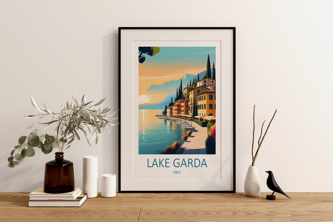 Lake Garda Print Lake Garda Wall Art Italy Print Italy Poster Lake Garda Travel Print Travel Gift Italian Print Lake Garda Art Print - Image 4