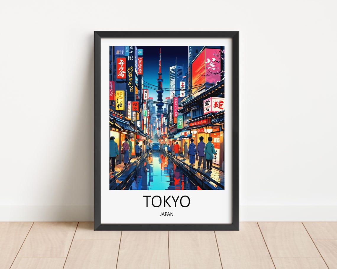 Tokyo Japan Travel Print Wall Art Tokyo Home Decor Japan Poster Wall Hanging Art Lover Gift Travel Wall Hanging Japanese Art Birthday