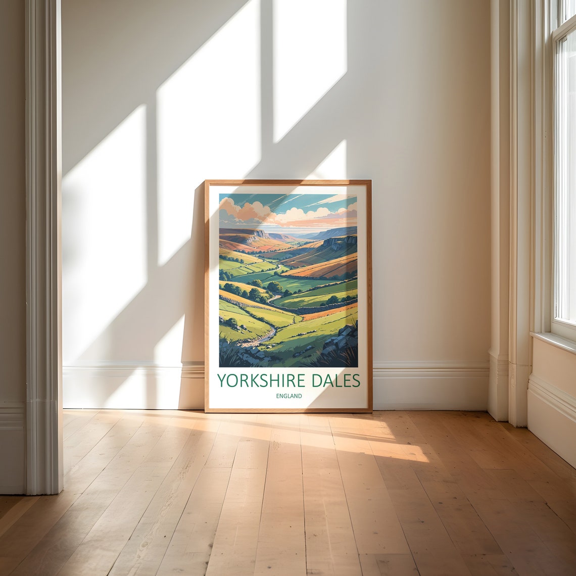 Yorkshire Dales England Rolling Green Hills Valley View Poster - Image 6