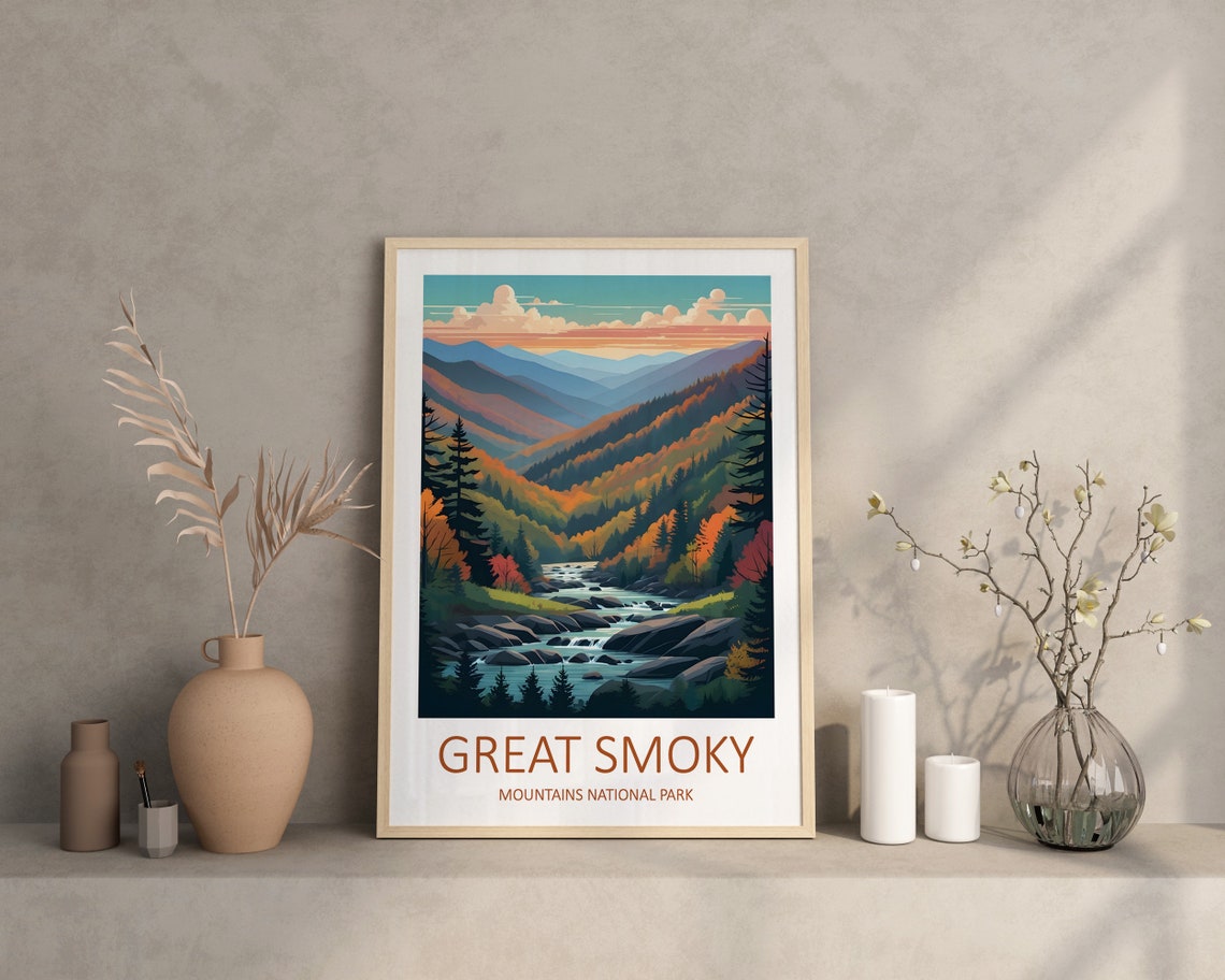 Great Smoky Mountains National Park Print Smoky Mountains Smoky Mountains Wall Art Travel Gift National Park Wall Art Usa Poster Print - Image 4