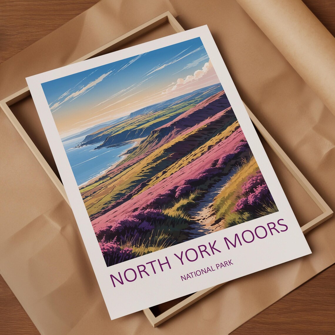 North York Moors National Park Heather Hills Coast Travel Poster - Image 4