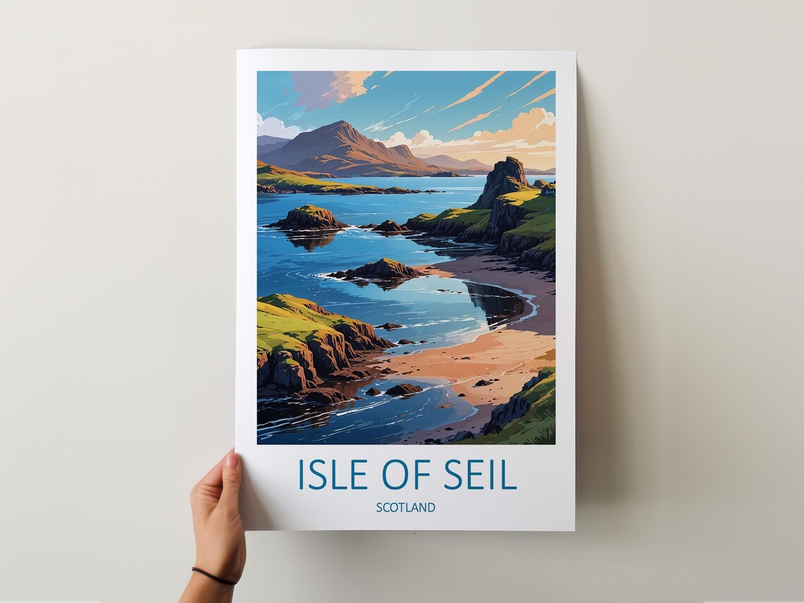Isle Of Seil Scotland Rocky Bay Islands Coast Vintage Travel Poster - Image 5