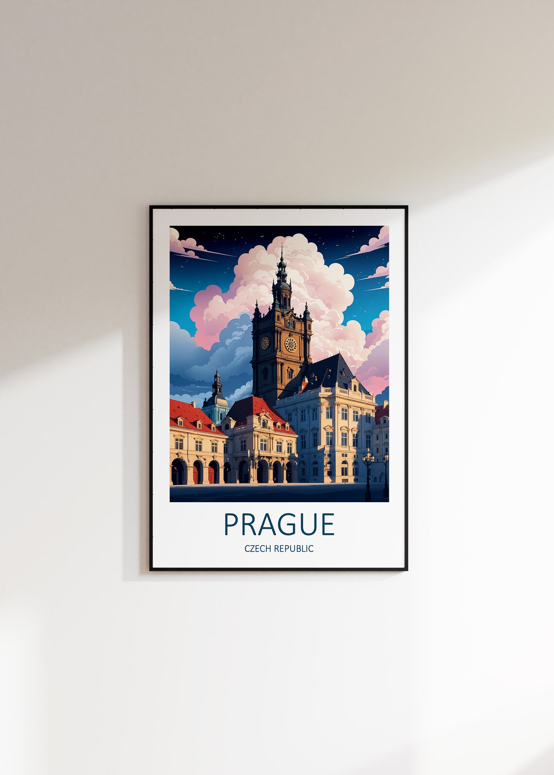Prague Czech Republic Old Town Clock Tower Dusk Travel Poster - Image 3