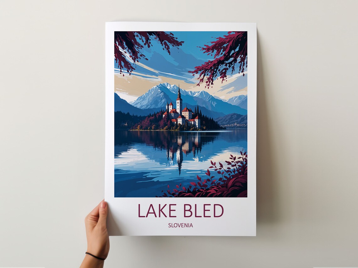 Lake Bled Slovenia Island Church Alpine Lake Reflection Travel Poster - Image 5