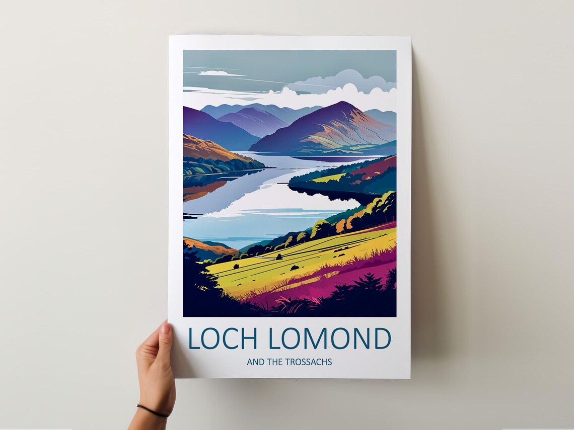Loch Lomond and the Trossachs Scotland Mountain Lake View Poster - Image 5