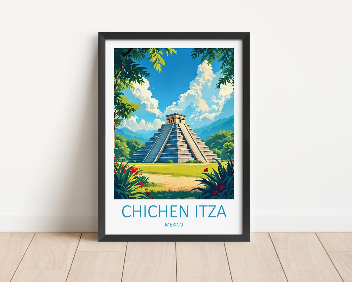 Chichen Itza Mexico Ancient Mayan Pyramid In Lush Jungle Poster