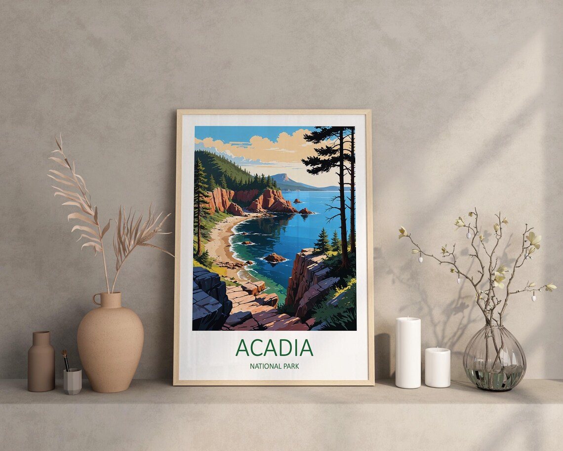 Acadia National Park Rocky Coast Maine Cliffs Ocean View Poster - Image 3
