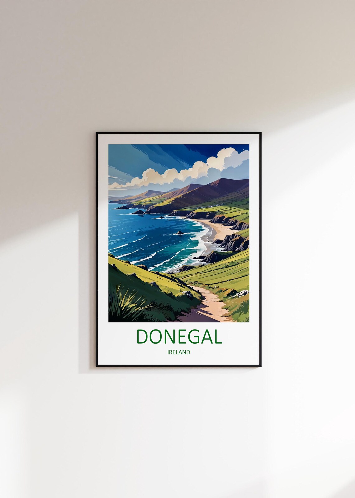 Donegal Ireland Green Coast Cliff Path Beach Vintage Travel Poster - Image 3