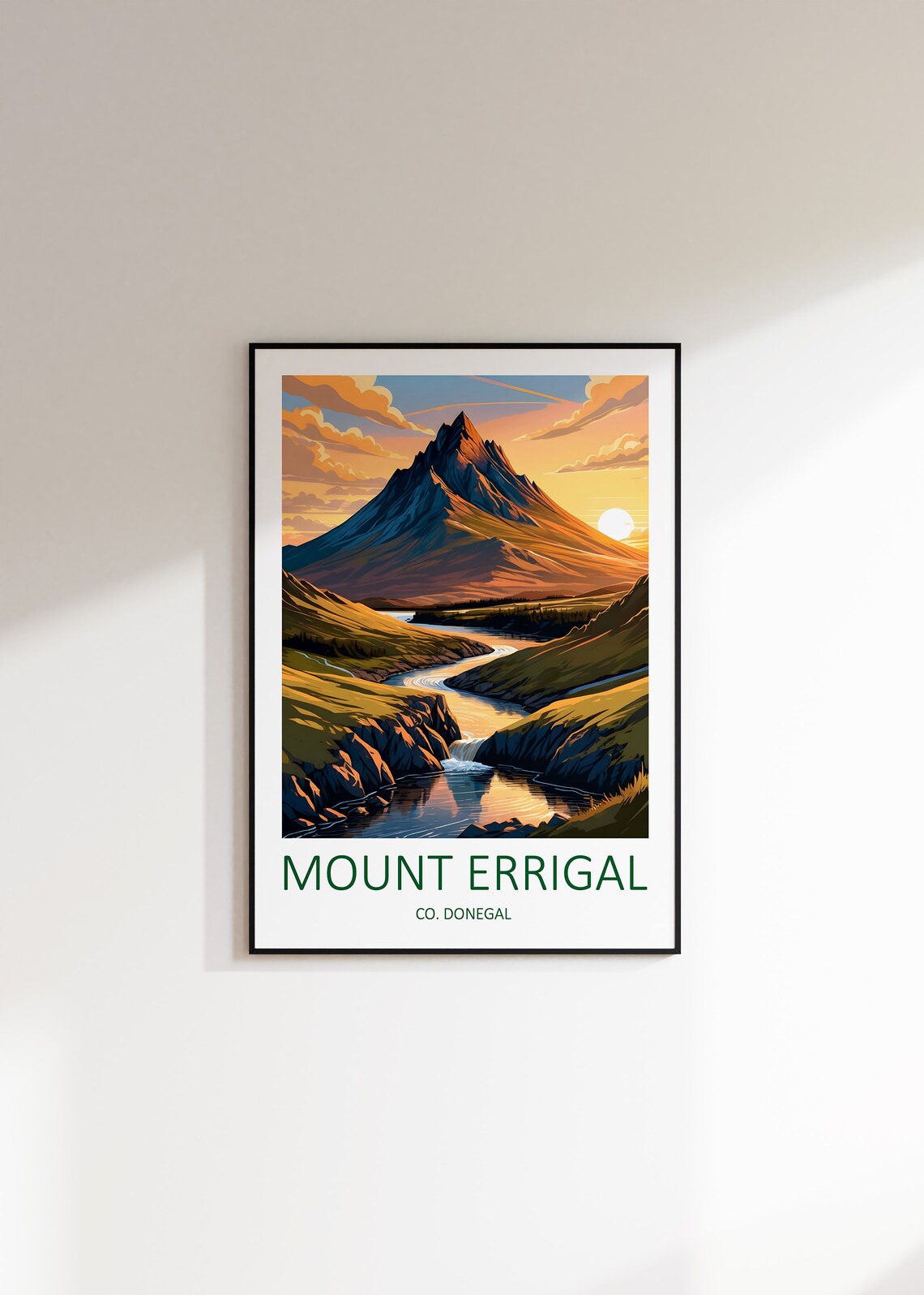 Mount Errigal County Donegal Sunset Peak River Scenic Travel Poster - Image 3