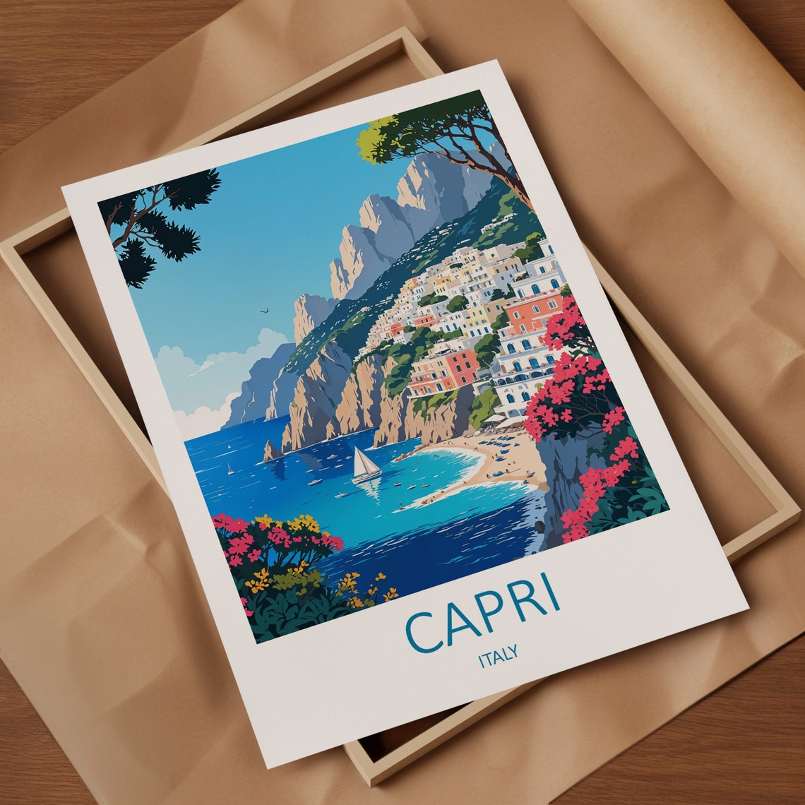 Capri Italy Print Amalfi Coast Print Capri Italy Poster Italy Travel Print Capri Print Italian Wall Art Italy Travel Gift Amalfi - Image 4