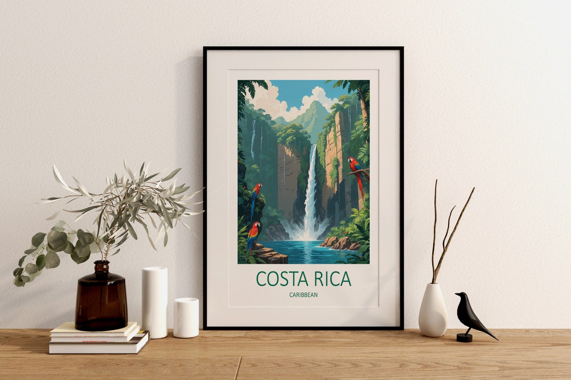 Costa Rica Print Caribbean Wall Art Caribbean Gifts Costa Rica Art Print Travel Gift Tropical Print Caribbean Travel Print Costa Rica - Image 2