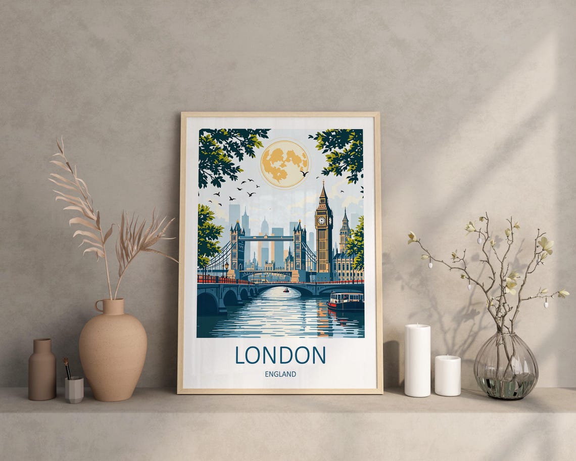 London Print London Poster London Wall Art Big Ben Print London Travel Print Tower Bridge London Gift London Art Print Birthday Gift - Image 2
