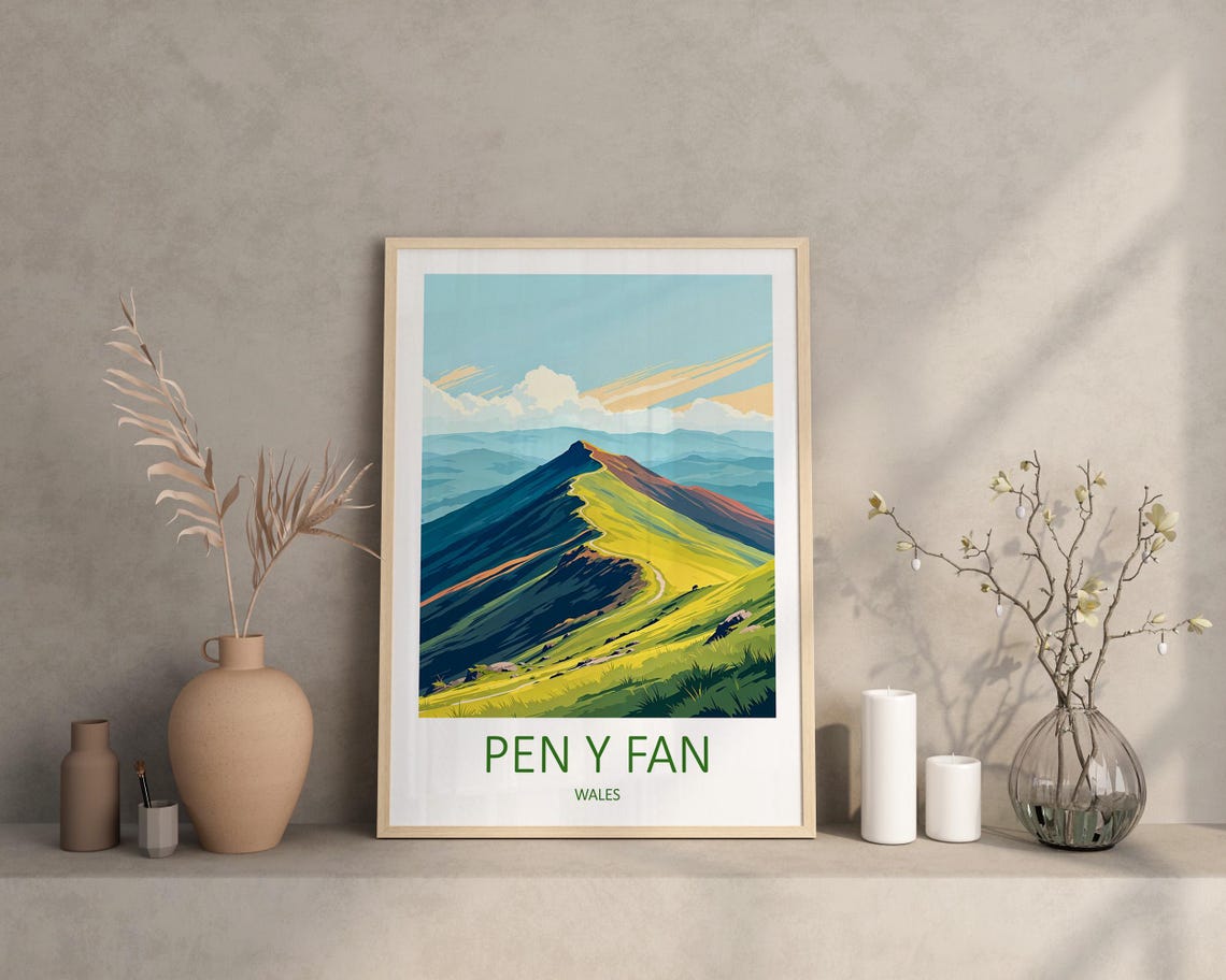 Pen Y Fan Print Wales Travel Print Brecon Beacons Pen Y Fan Gift National Park Poster Wales Decor Art Pen Y Fan Poster Welsh Gifts - Image 2