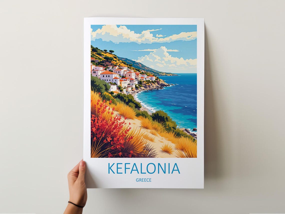 Kefalonia Greece Travel Print Kefalonia Gifts Kefalonia Wall Art Greece Print Travel Gift Kefalonia Poster Greek Islands Anniversary - Image 6